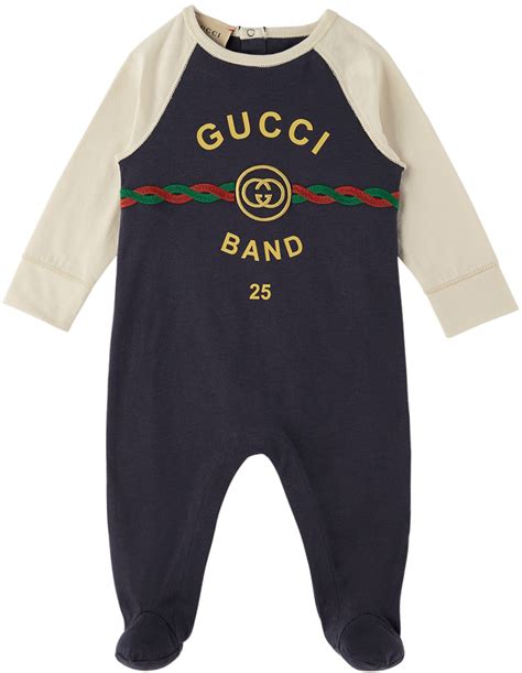 gucci baby girl dress navy|Gucci baby jumpsuit.